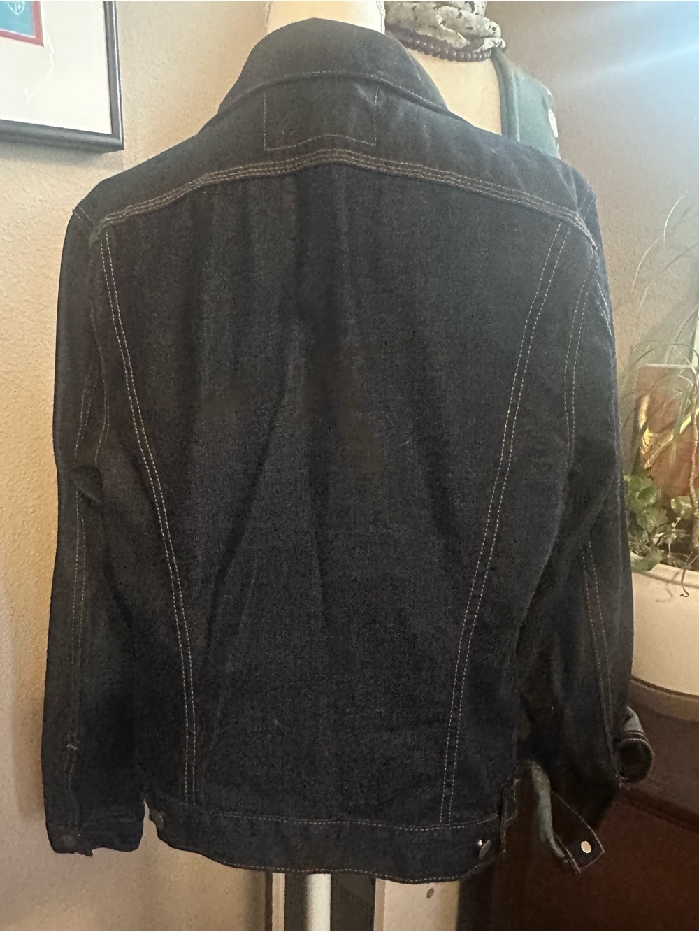 7 for all mankind dark blue Denim Jacket  men’s small - Picture 2 of 6